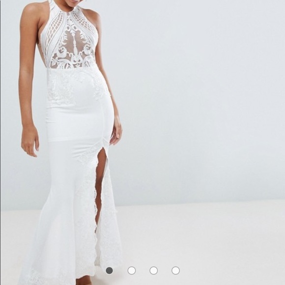 ASOS Love Triangle Mesh Top Maxi w/ Thigh Split - Picture 2 of 15